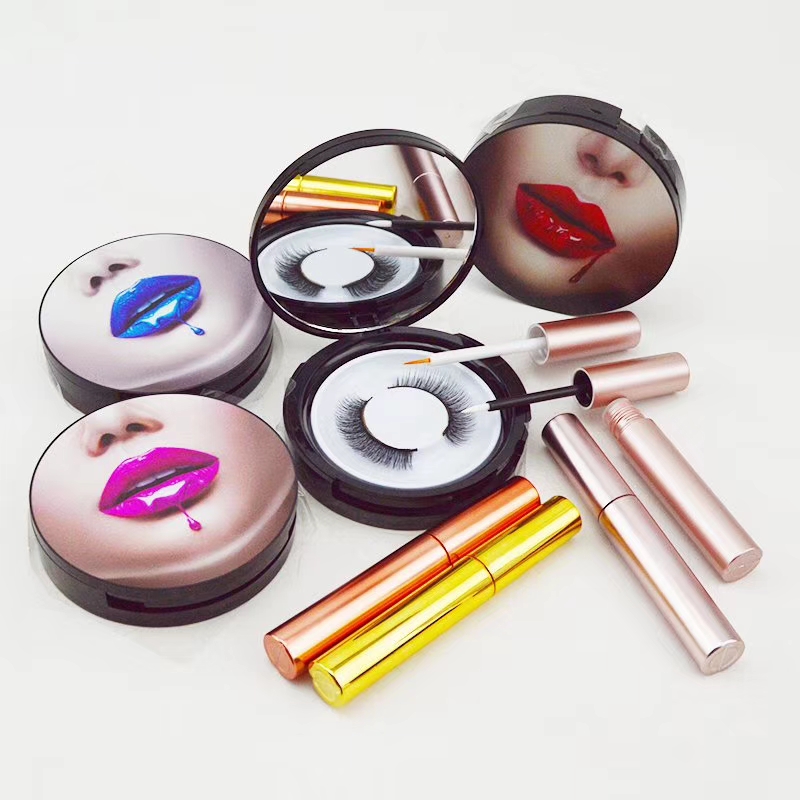 Colorful round eyelash box lashes package USA JH66